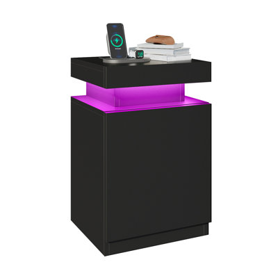 LED Nightstand With Drawers