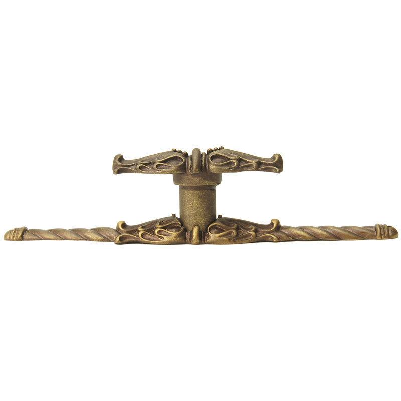 Carpe Diem 836838-24 Acanthus Platinum leave large knob w/ rope large back plate Romanesque style   in Platinum