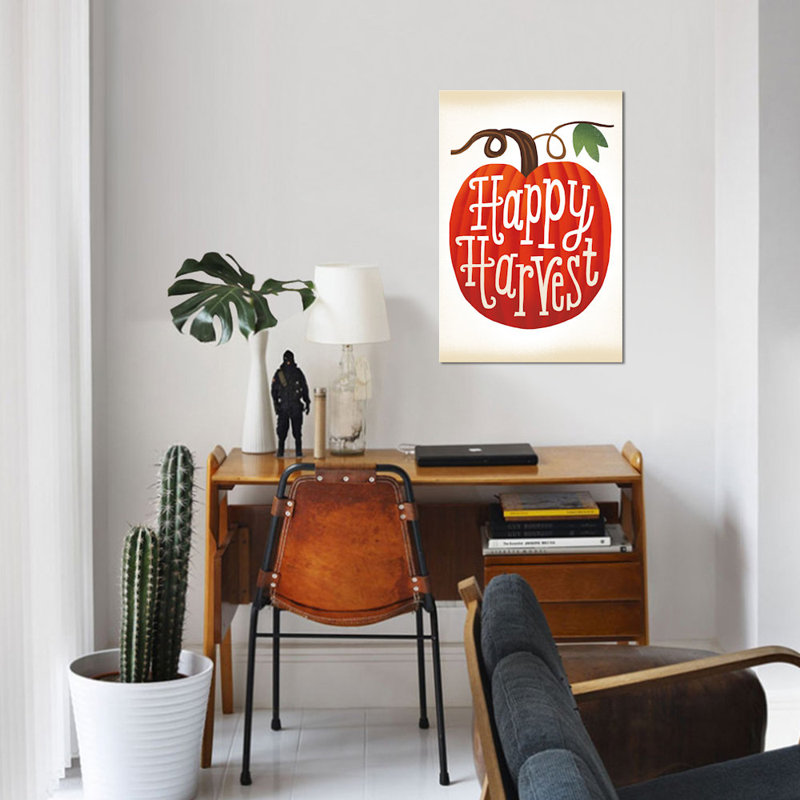 « harvest time series : happy harvest », art textuel sur toile, H 12 po x l 8 po x P 0,75 po, Toile tendue, Pas de tapis