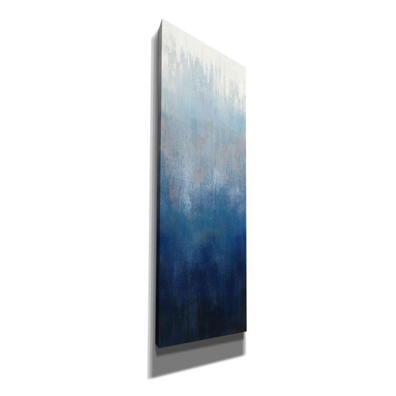 «Silver Wave I» par Silvia Vassileva, art mural sur toile, H 60 po x l 20 po x P 1,5 po