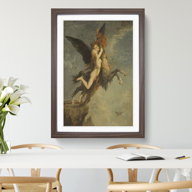 The Chimera by Gustave Moreau - Picture Frame Painting, 36cm H x 27cm W x 2cm D, Walnut Framed