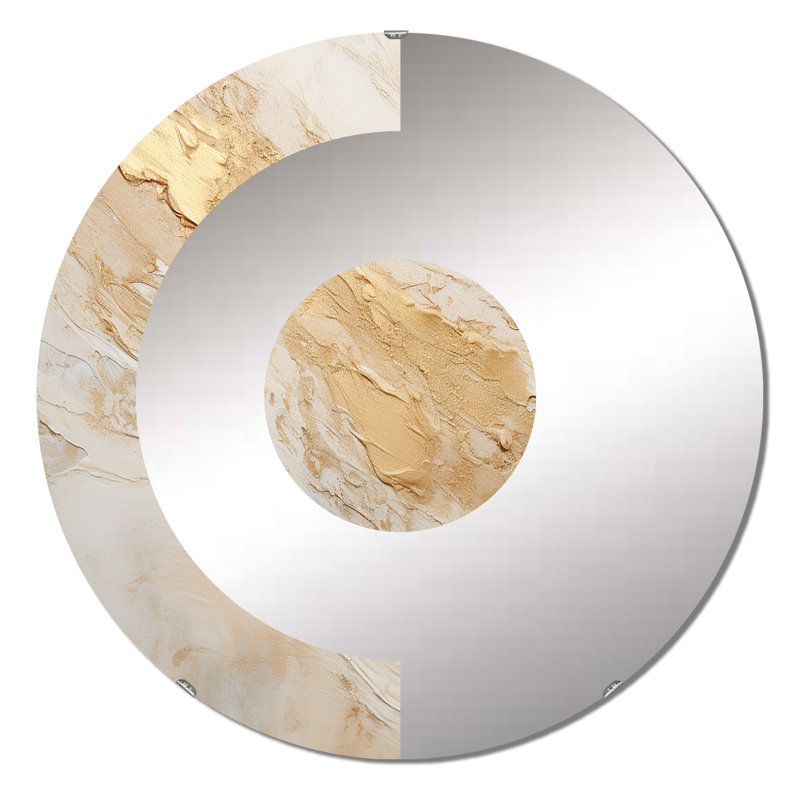 Esmai - Miroir mural demi-cercle, 23,6 po x 23,6 po