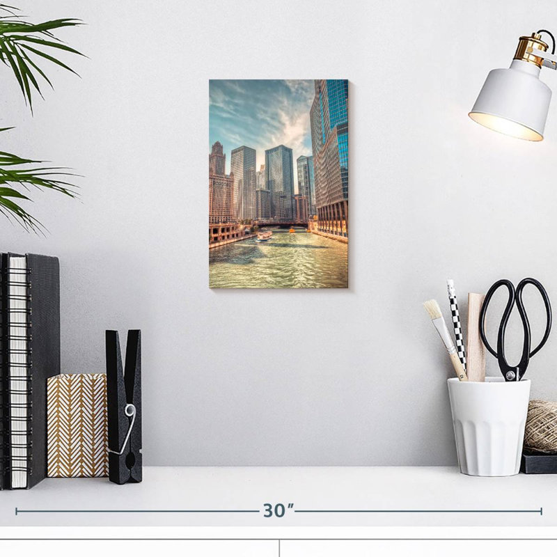 Aime Exploring Chicago River, 12" H x 8" W