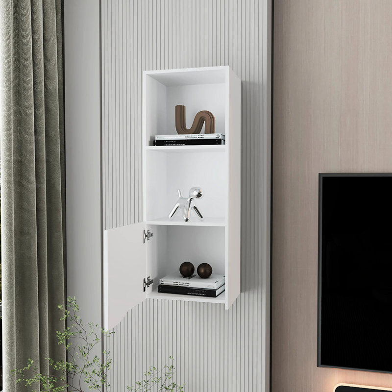 Armoire murale blanche avec étagère à chaussures - Unité de rangement pratique idéale pour les petits espaces