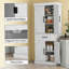 Armoire de cuisine, armoire de cuisine haute, avec tiroir, tablette à 5 niveaux et tablettes réglables