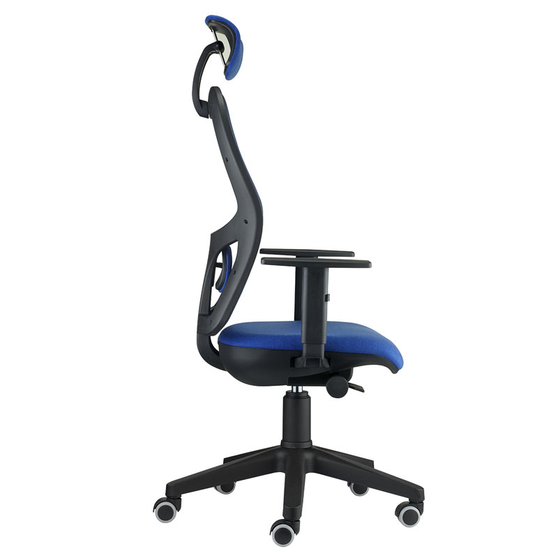 Cosetta Acrylic Office Chair with Headrest, Blue