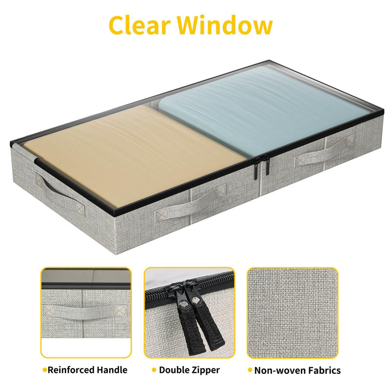 4-Pack Of 4.5" Under Bed Storage Boxes With Sturdy Sides, Bottom And Lid