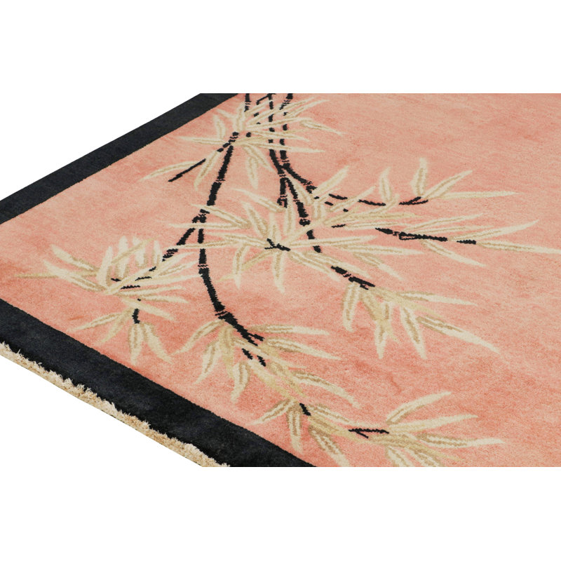 Hand Knotted Wool Floral Area Rug, Rectangle 10' x 14'