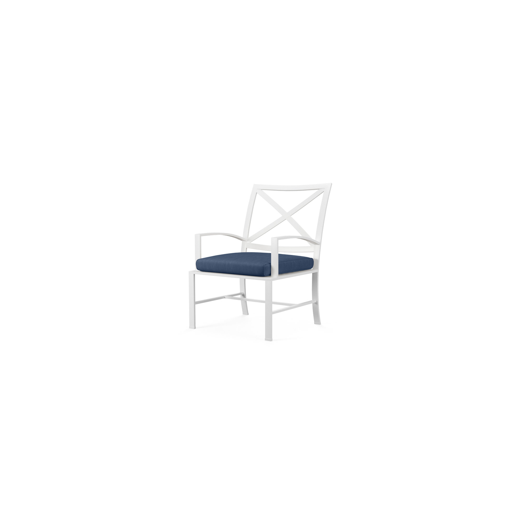 Bristol Premium All-Weather Wicker Outdoor Dining Armchair with Sunbrella® Cushion, Spectrum Indigo Sunbrella®