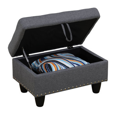 Yeni 28.5" Wide Upholstered Storage Ottoman