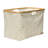 Bamboo Rimmed Krush Container Basket with Cut Out Handles Collapsible Coated Canvas and Chevron Pattern Tan-86519639