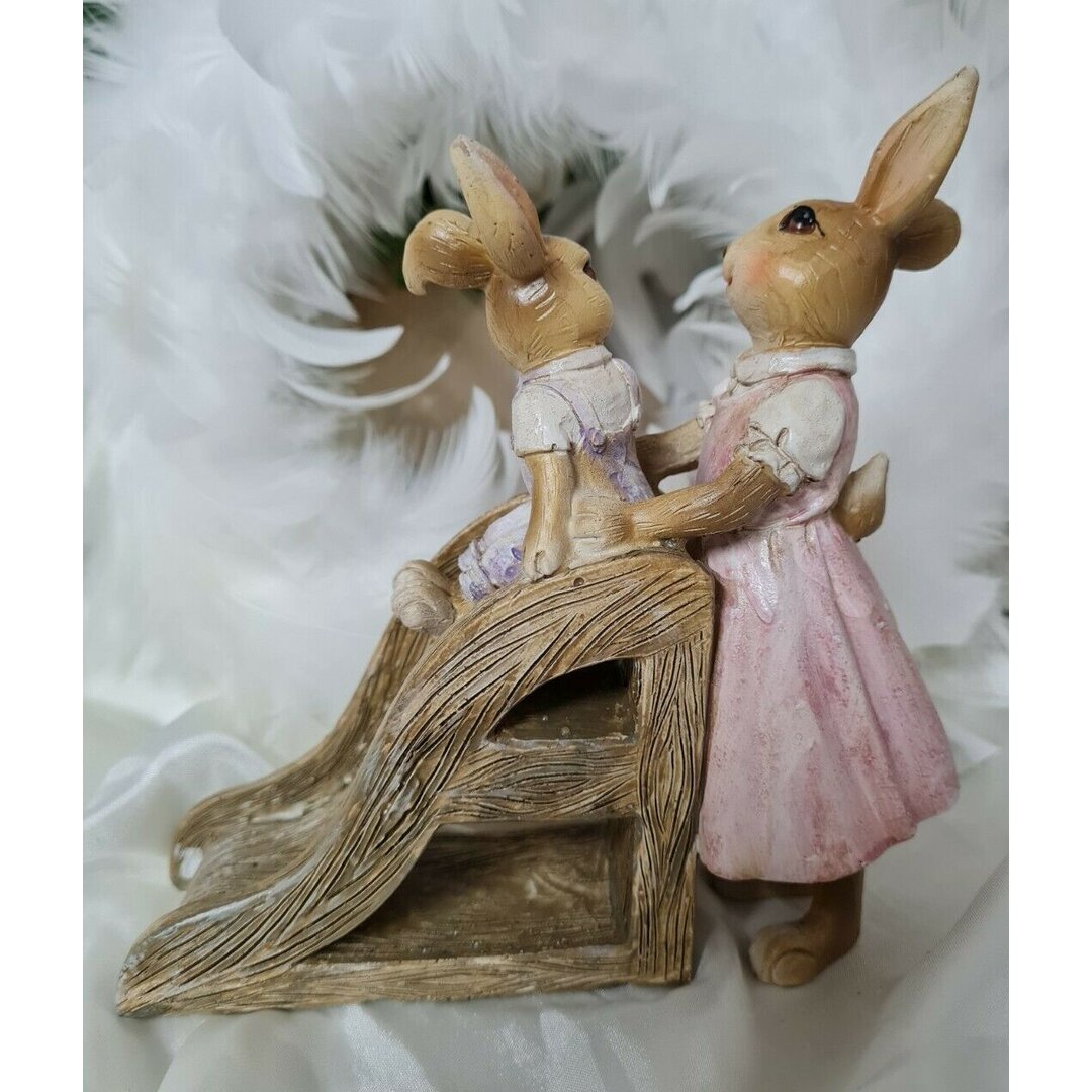 Figur Osterhase Hasenfamilie auf der Rutsche Ostern Berndt