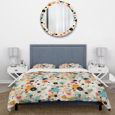 Multicolor Dance Polka Dots Pattern II - Polka Dots Duvet Cover Set