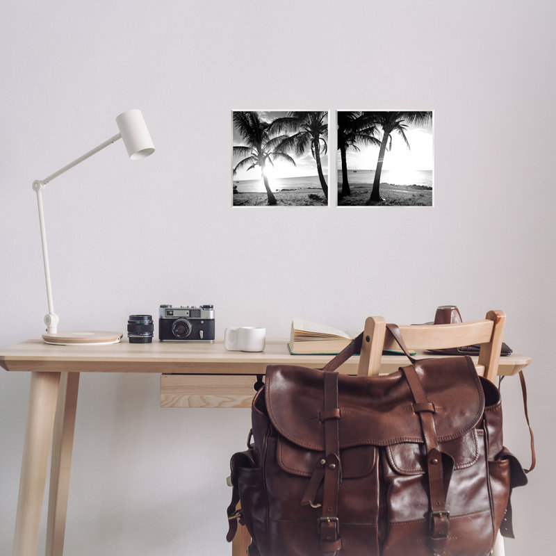 «Tropical Palm Sunset», ensemble de 2 plaques murales par Susan Bryant
