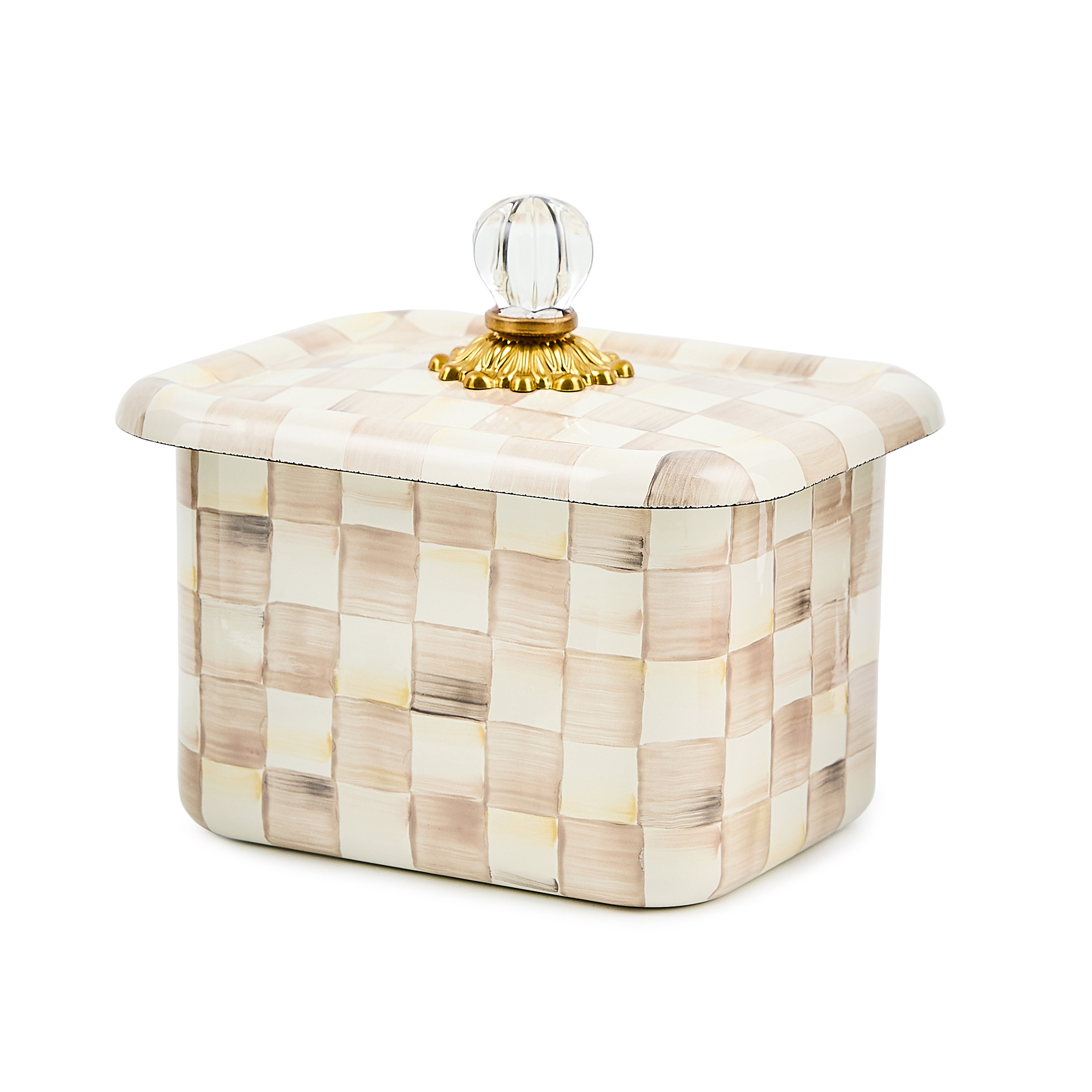 MacKenzie-Childs Mocha Check Recipe Box | Wayfair