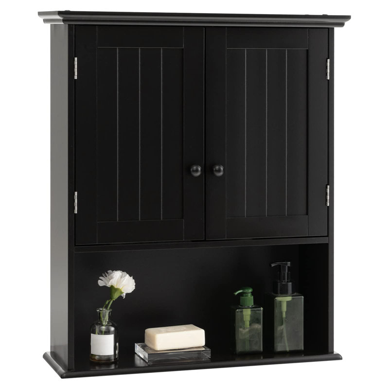 Armoire de salle de bain murale Kajana, Noir