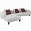 Canapé modulaire Meru, 3 coussins, boucle en tweed beige marron, 120 pouces