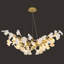 10-light 36" Dimmable Tree Branches Ginkgo Chandelier With Ceramic Leaves Shades
