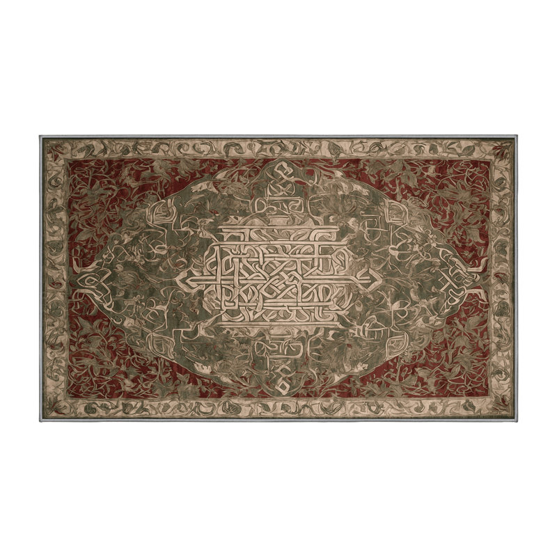 Machine Washable Brown Area Rug, Rectangle 6' x 9'