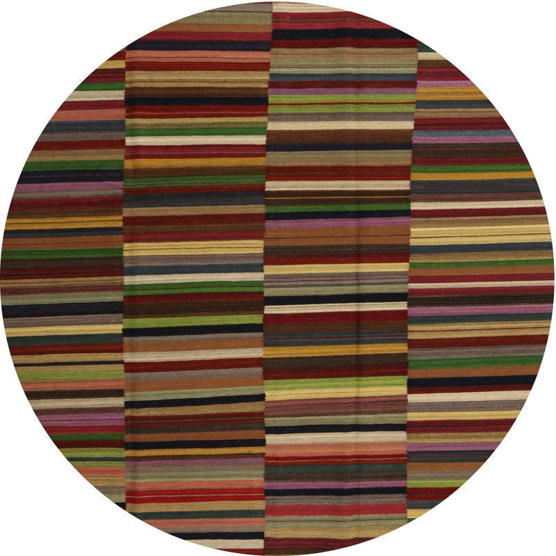 Sheneka Striped Indoor Rug, Round 3'