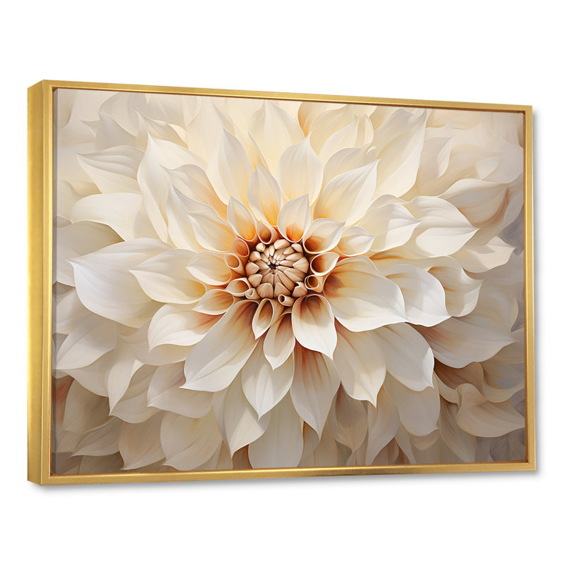 Minimalisme Dahlia I sur impression sur toile, H 12 po x l 20 po x P 1 po, Cadre flottant doré