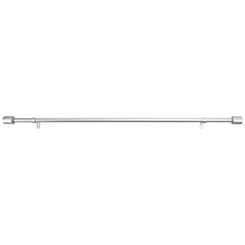 Nicolay Adjustable Single Curtain Pole, 377.2cm H x 5cm W x 5cm D, Nickel