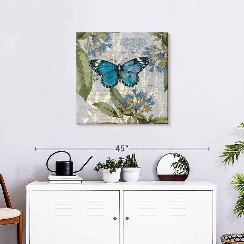 Crowle botanique nature papillon, H 24 po x l 24 po
