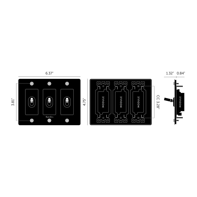 3G Toggle / Cross / Without Logo, Brass