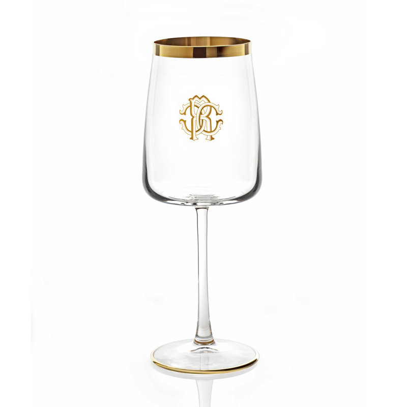 Wine Goblet NEW MONOGRAM  Gold 14.5 oz, H 8.5 in, 14.5 oz