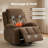 38" Brown Swivel Rocker Recliner w/ 8-Point Massage & Heat, Cup Holders, USB Port, 350 lb Capacity-736577311