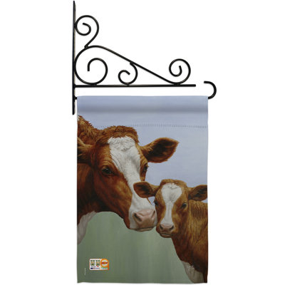 Cuir de vache et veau 2 faces 19 x 13 po Ensemble de drapeaux