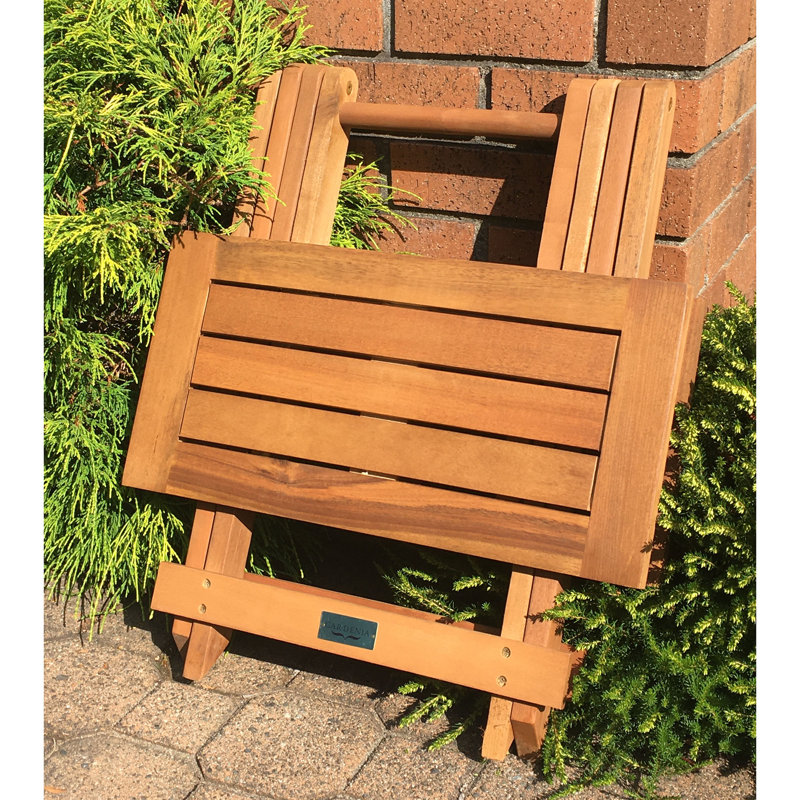 Champlost Square Acacia Folding Outdoor Side Table , 20'' in. W 20'' in. D
