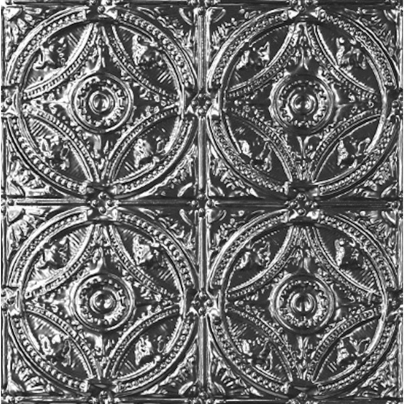 Carreau de plafond en étain argenté 1,98 pi x 1,98 pi