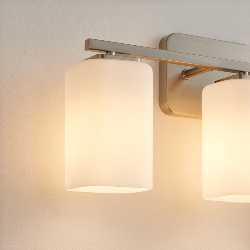 Éclairage pour meuble-lavabo à intensité variable Kagan, Nickel brossé, 3, Blanc