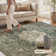 Soft Green Machine Washable Vintage Area Rug For Living Room, Bedroom