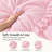 Andency Pink Comforter Set Queen Size, 3 Pieces Solid Pink Ruffle Comforter Set for Queen Bed, All Season Vintage Rustic Soft Microfiber Bedding Set for Women Girls-124610435-124610444