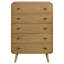 Commode de chambre à coucher 5 tiroirs Light Ash