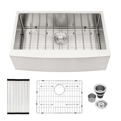 Évier de cuisine en acier inoxydable à tablier simple 33 po x 21 po x 10 po Farmhouse