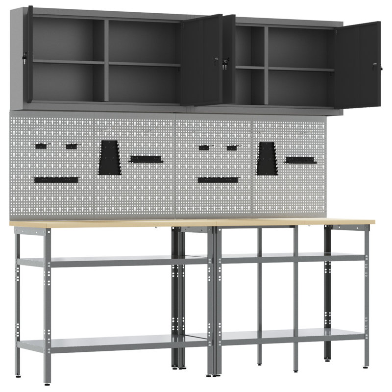 Set Of 6 Steel Medium Storage Tool Organiser, Black