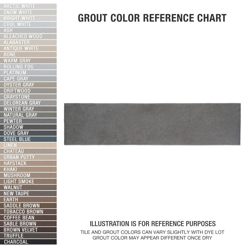 Heritage 2" x 10" Porcelain Stone Look Wall & Floor Tile, Carbon