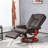 Manual Swivel Recliner Chair, PU Leather Reclining Chair With Footrest For Living Room