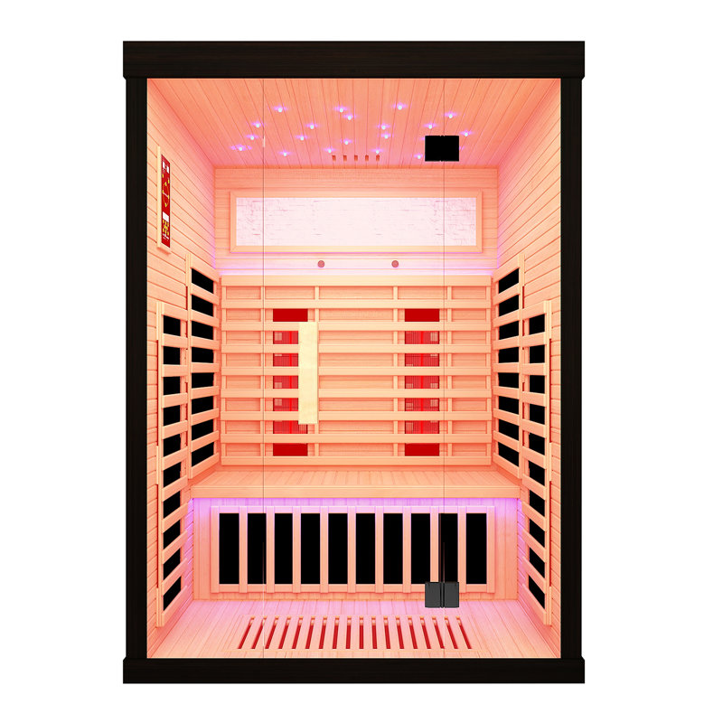 2 Person Rectangle Home Far Infrared Sauna With Canadian Hemlock Wooden
