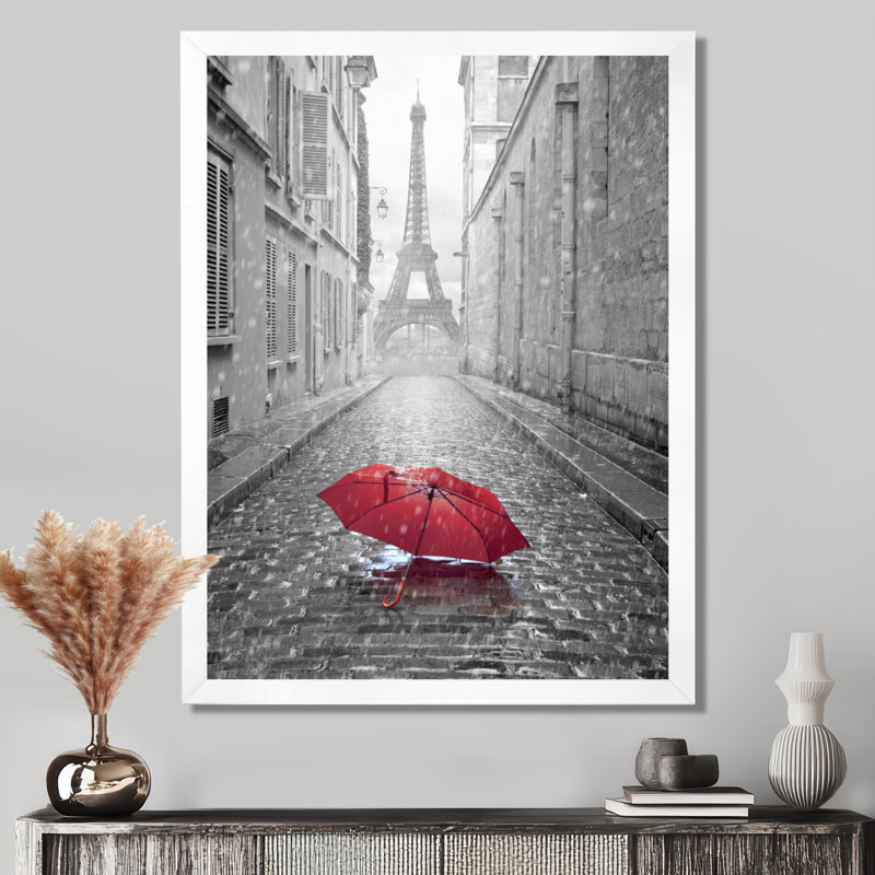 Reproduction de photo - Paysage urbain vue Eiffel Paris, H 40 po x l 30 po, Avec cadre, Blanc