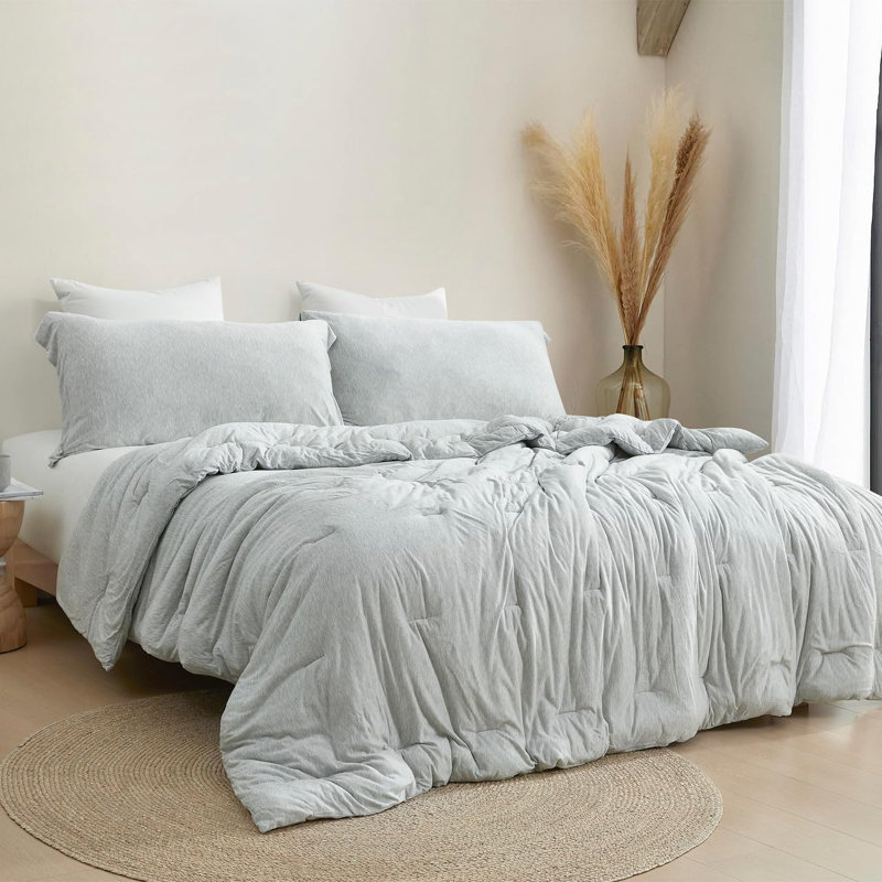 Ensemble d'édredon surdimensionné Comon Inducteur Rayon Glacier, Édredon pour grand lit + 2 taies décoratives sta, Gris