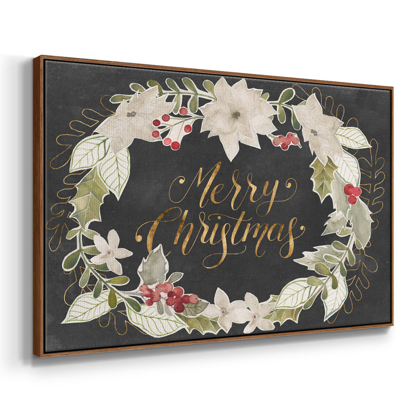 Gilded Christmas Collection A, reproduction d'art sur toile, H 25 po x l 37 po x P 2 po, Noyer