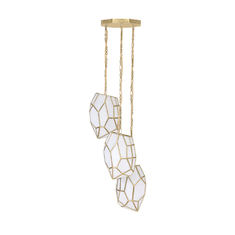 Luminaire suspendu en laiton 3 lumières Heera