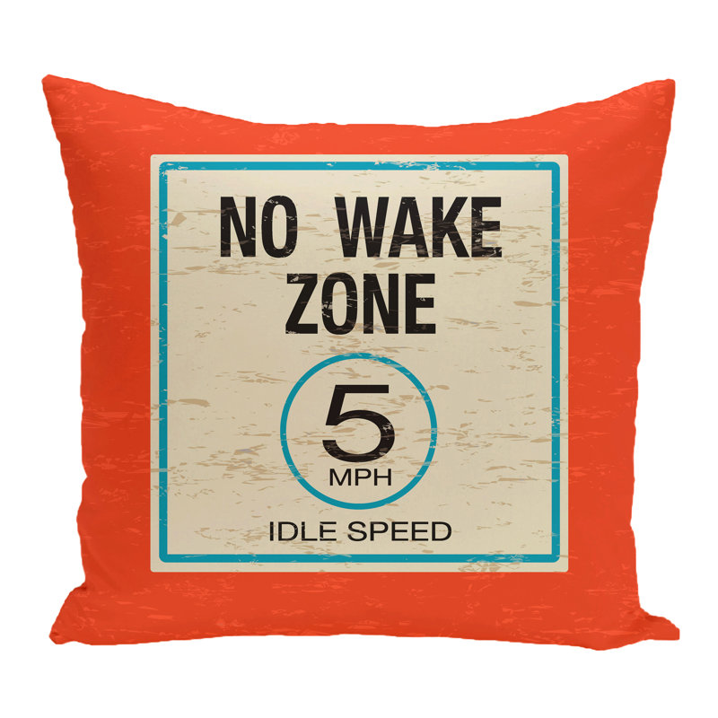 Housse et insert de coussin carré Surf, Sand, Sea No Wake Word, H 20 po x l 20 po, Orange