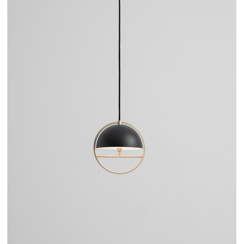 Huan 1 - Light Pendant, Black, Gold, 9.1" H x 8.9" W x 7.9" D