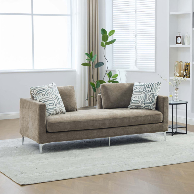 Méridienne surdimensionnée en chenille de 77,5 po de largeur, canapé surdimensionné moderne avec 4 coussins pour le salon et la chambre d'amis