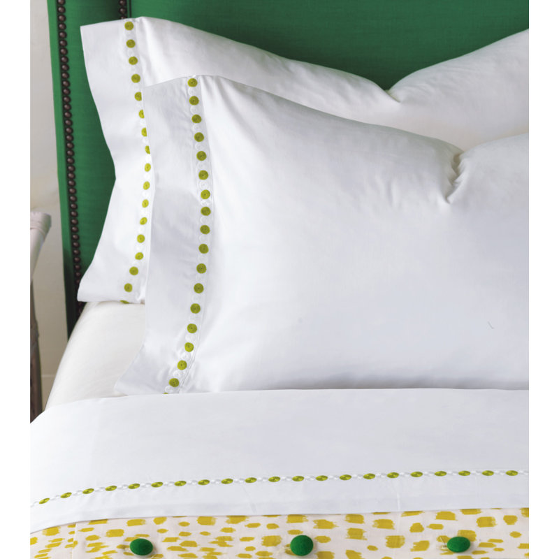 Aesha Sheet Set, Full, White/Green